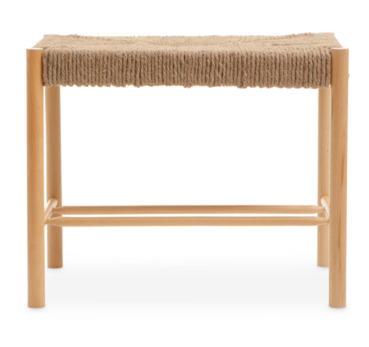 Bali Natural Rope Weave Small Boho Bench | Bali & Blue