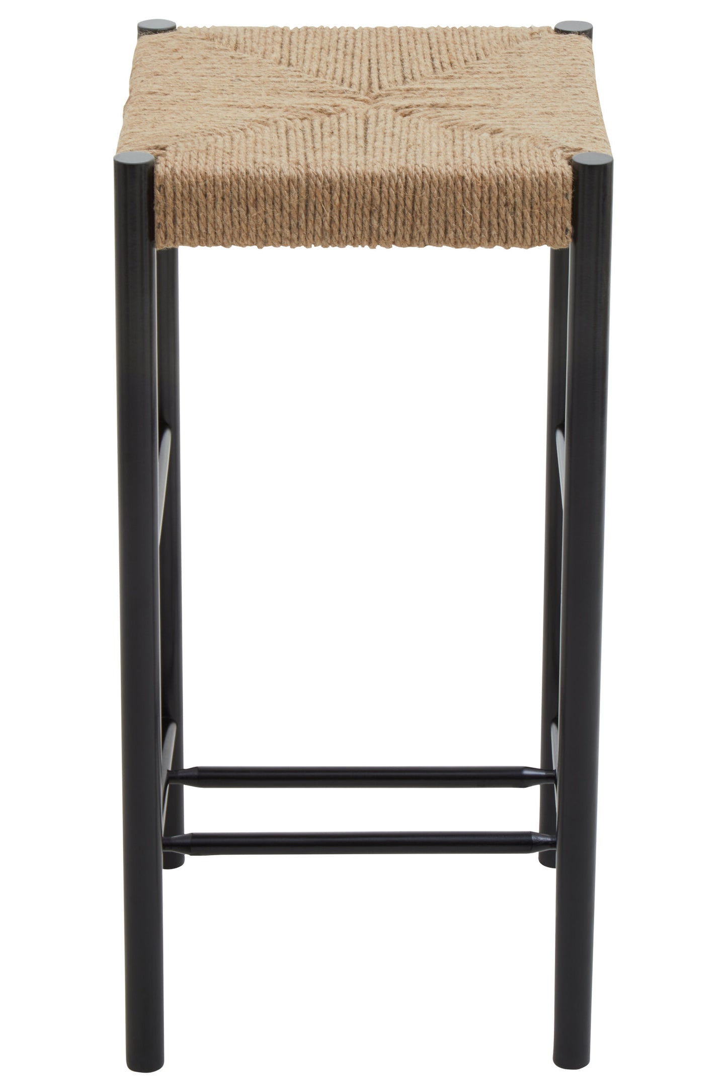 Bali Natural Rope and Black Wood Bar Stool