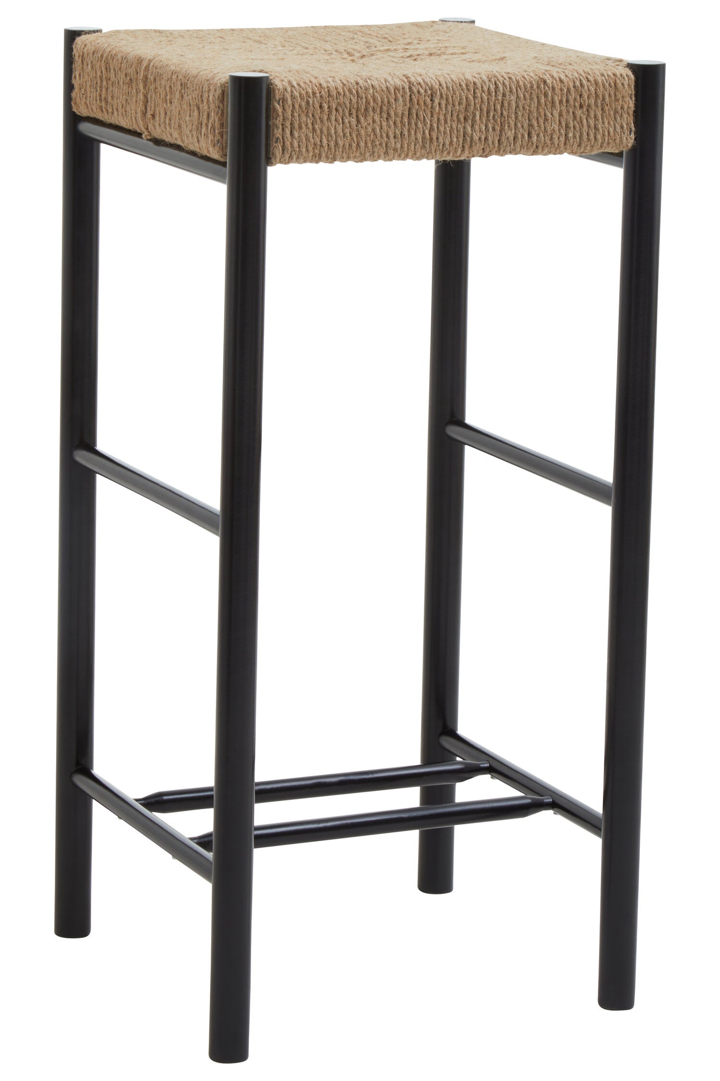 Bali Natural Rope and Black Wood Bar Stool