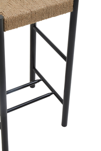 Bali Natural Rope and Black Wood Bar Stool