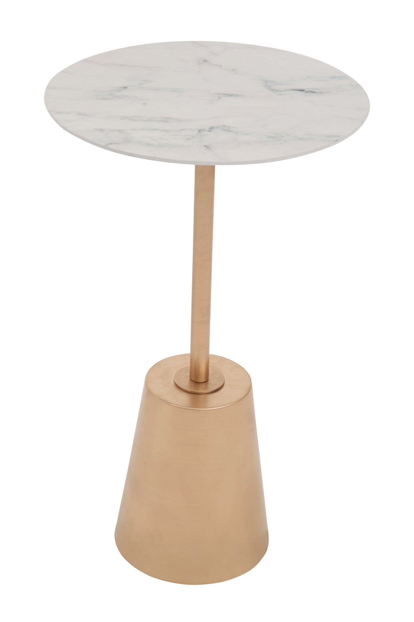 Venus Luxe White Marble Effect Top Gold Base Side Table | Bali & Blue