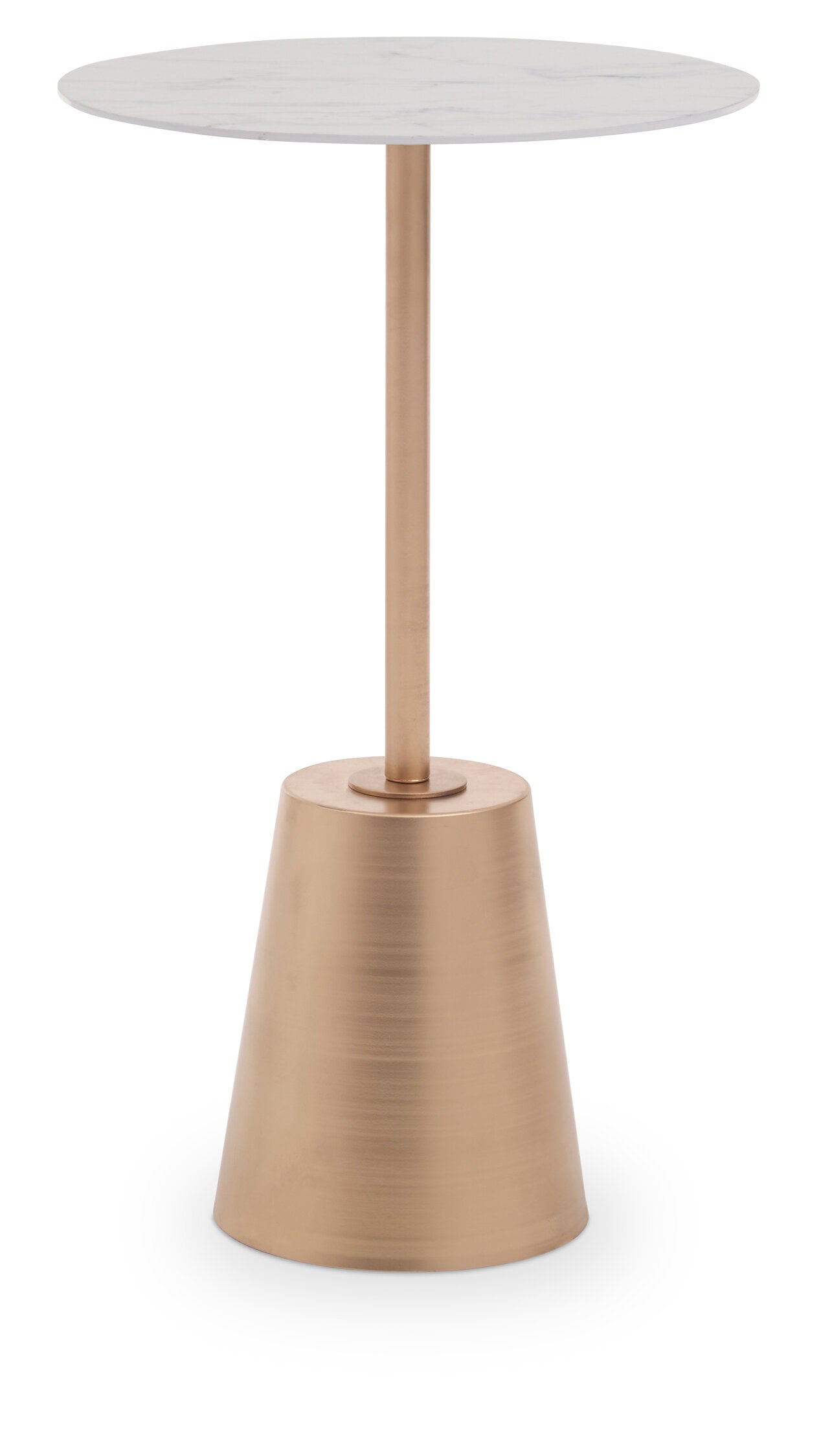 Venus Luxe White Marble Effect Top Gold Base Side Table