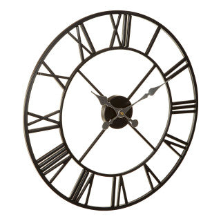 Tempo Industrial Black Metal Wall Clock