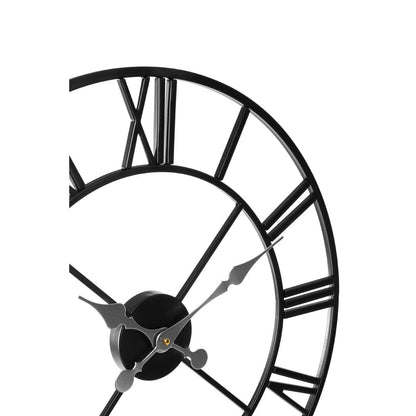 Tempo Industrial Black Metal Wall Clock