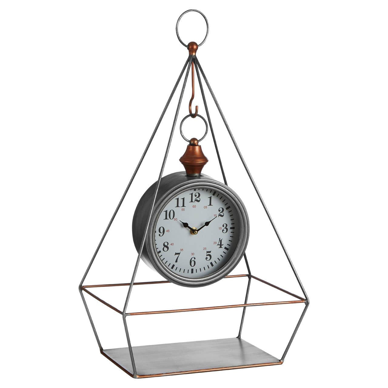 Meridian Industrial Antique Silver Table Clock
