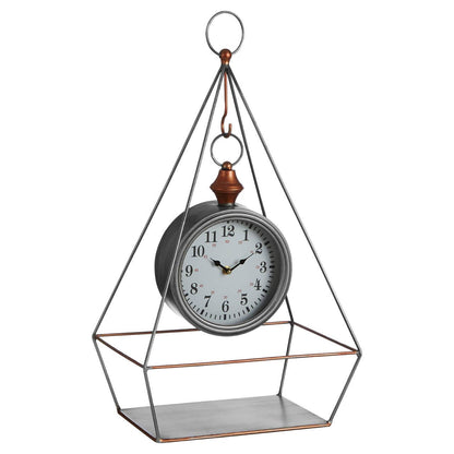 Meridian Industrial Antique Silver Table Clock