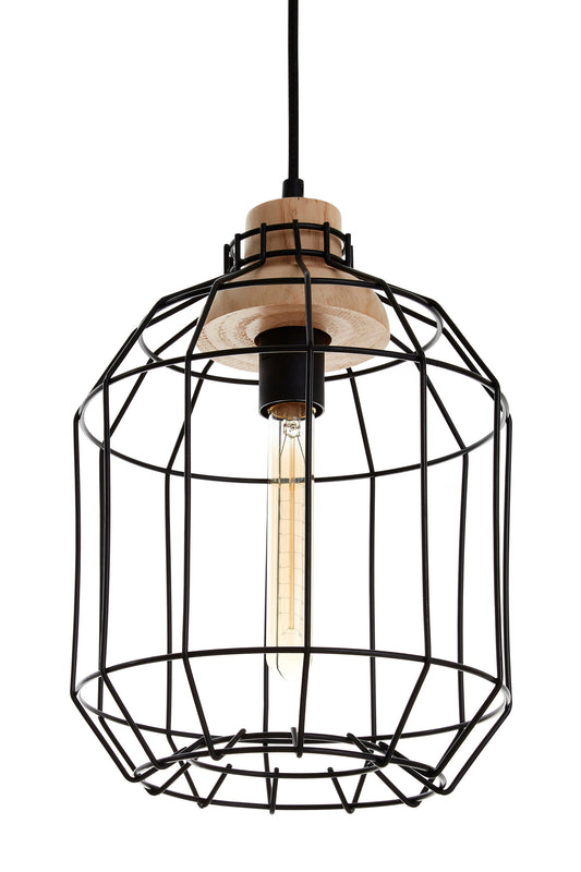 Hoxton Black Metal Industrial Wire Pendant Light