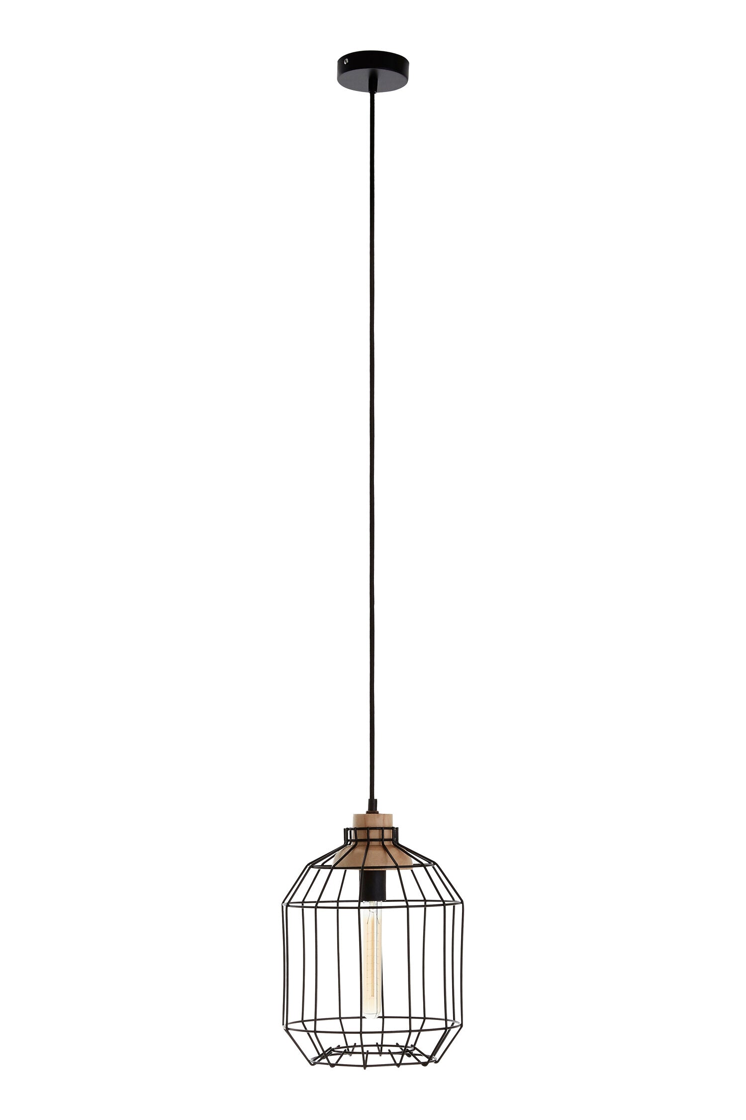 Hoxton Black Metal Industrial Wire Pendant Light | Bali & Blue