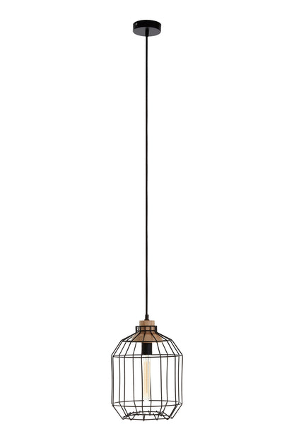 Hoxton Black Metal Industrial Wire Pendant Light | Bali & Blue