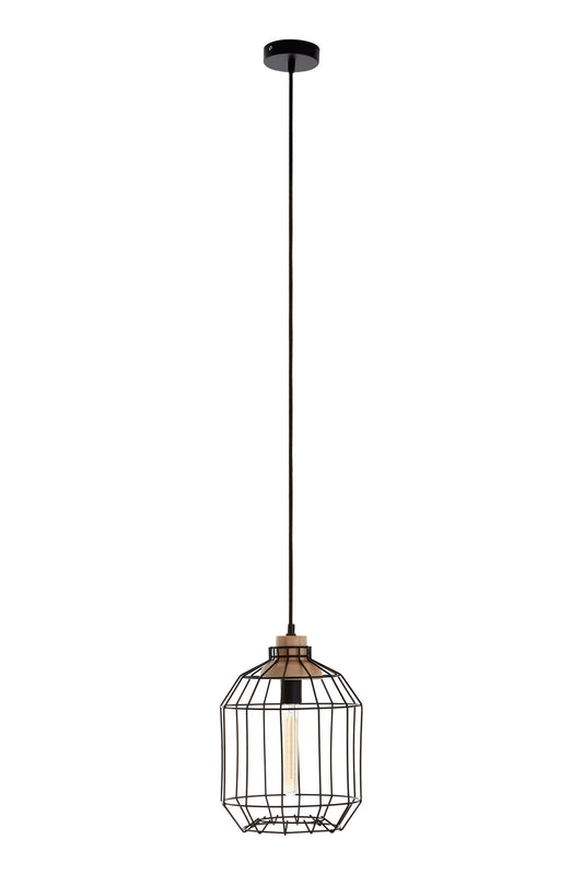 Hoxton Black Metal Industrial Wire Pendant Light | Bali & Blue