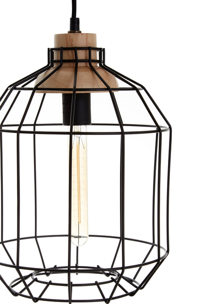 Hoxton Black Metal Industrial Wire Pendant Light