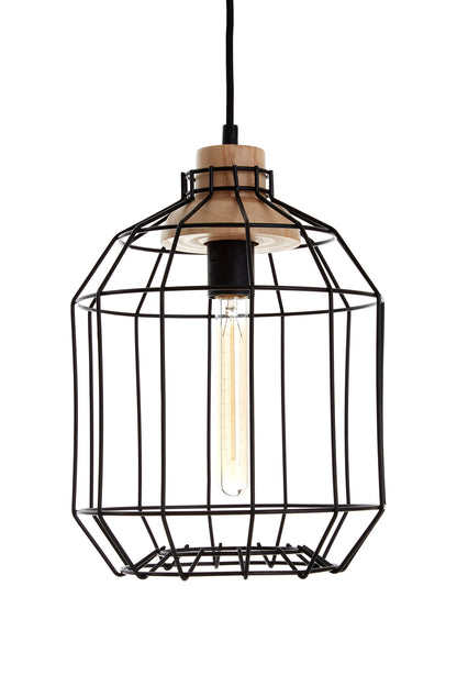 Hoxton Black Metal Industrial Wire Pendant Light