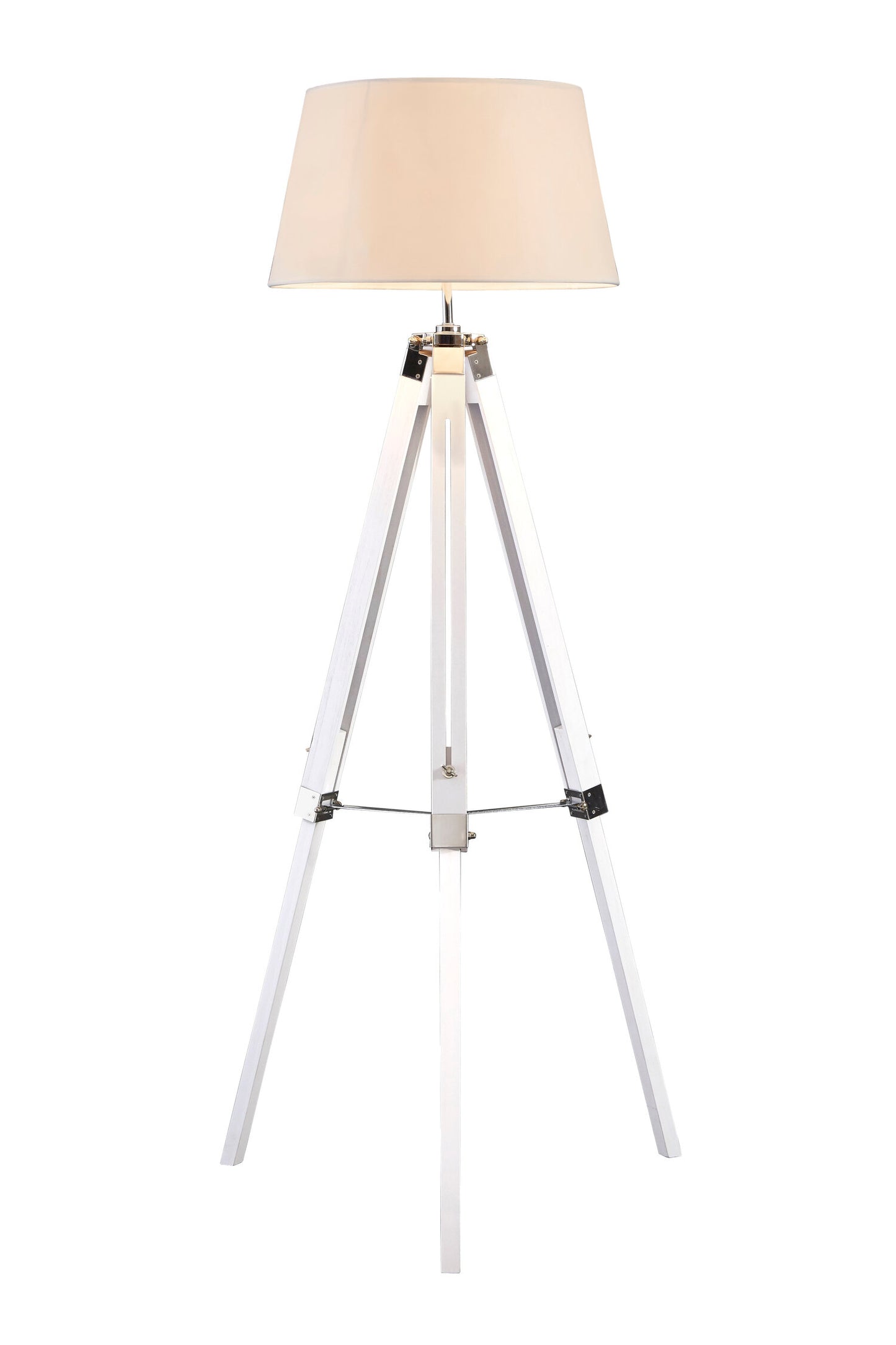 Remy White Wood Tripod Floor Lamp | Bali & Blue