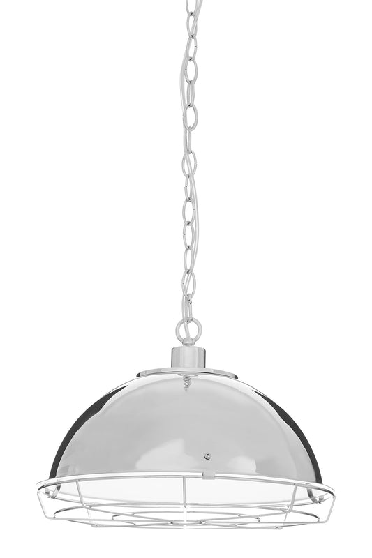 Brixton Industrial Chrome Pendant Light Ceiling Light | Bali & Blue