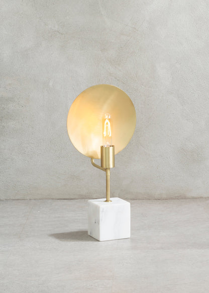 Marti White Marble Industrial Chic Table Lamp