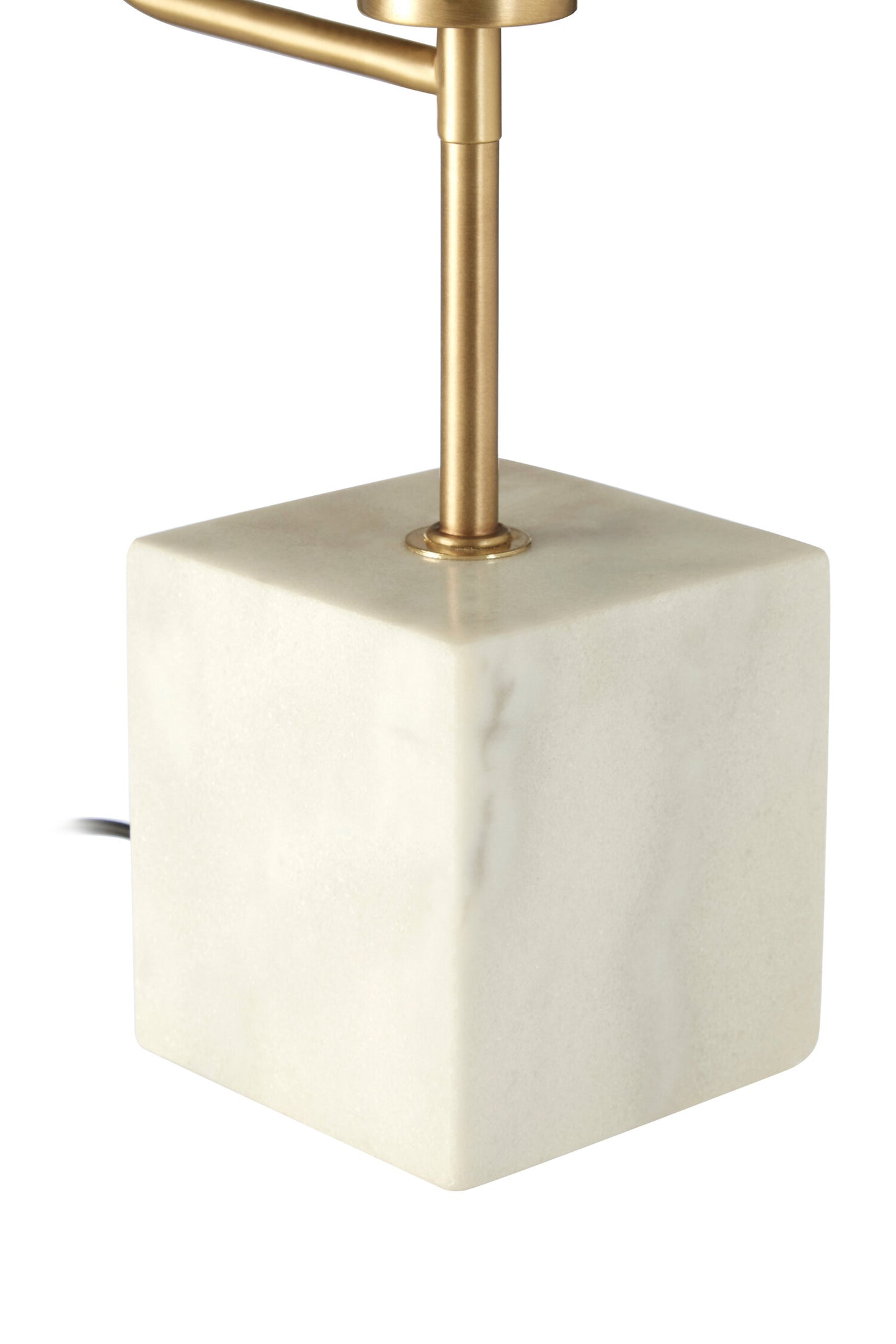 Marti White Marble Industrial Chic Table Lamp