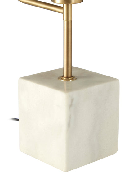 Marti White Marble Industrial Chic Table Lamp