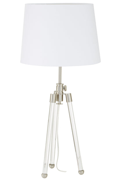 Leon Nickel Crystal Tripod Table Lamp | Bali & Blue