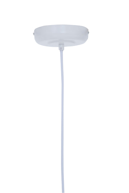 Industrial White Metal 1 Bulb Pendant Light