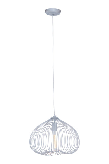 Industrial Silver Metal 1 Bulb Pendant Light