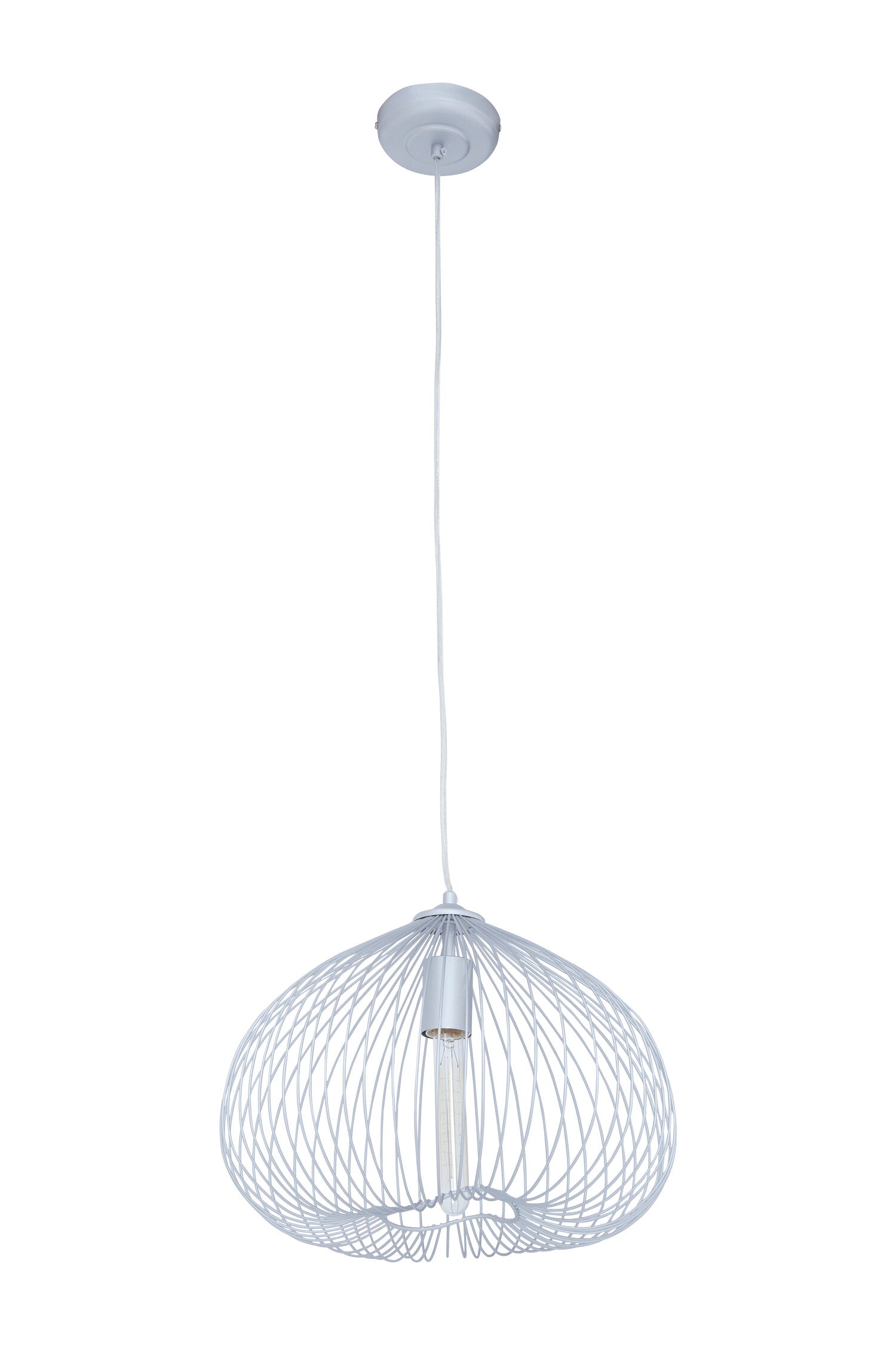 Industrial Silver Metal 1 Bulb Pendant Light | Bali & Blue