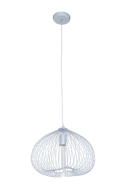 Industrial Silver Metal 1 Bulb Pendant Light | Bali & Blue
