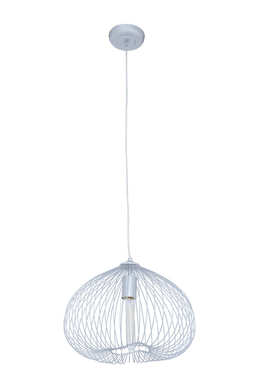 Industrial Silver Metal 1 Bulb Pendant Light | Bali & Blue