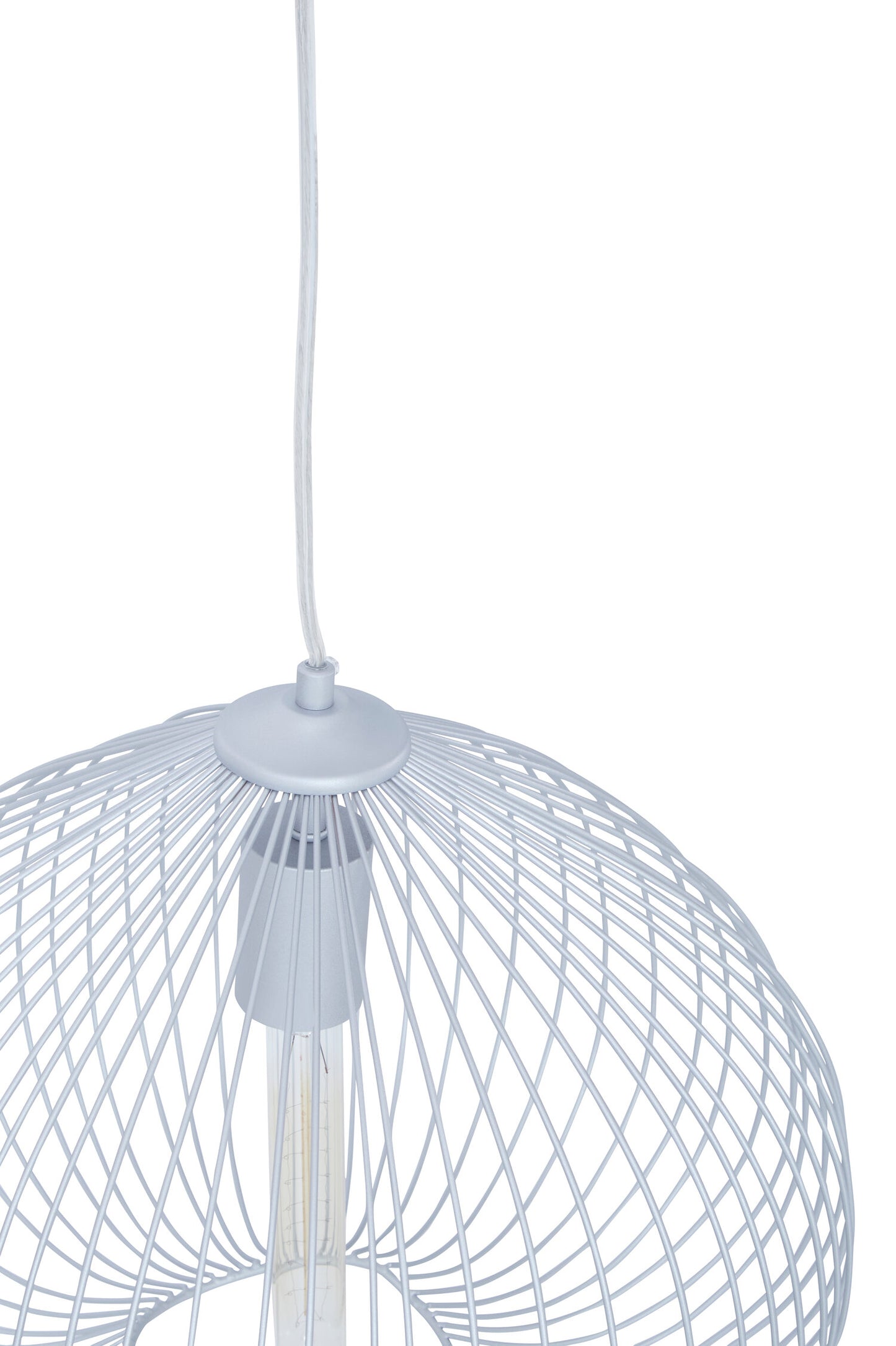 Industrial Silver Metal 1 Bulb Pendant Light
