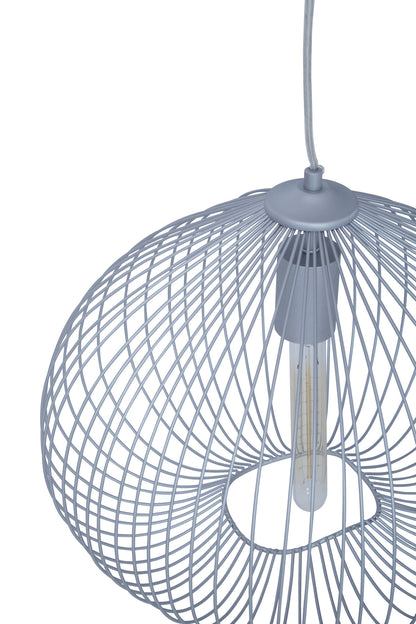 Industrial Silver Metal 1 Bulb Pendant Light