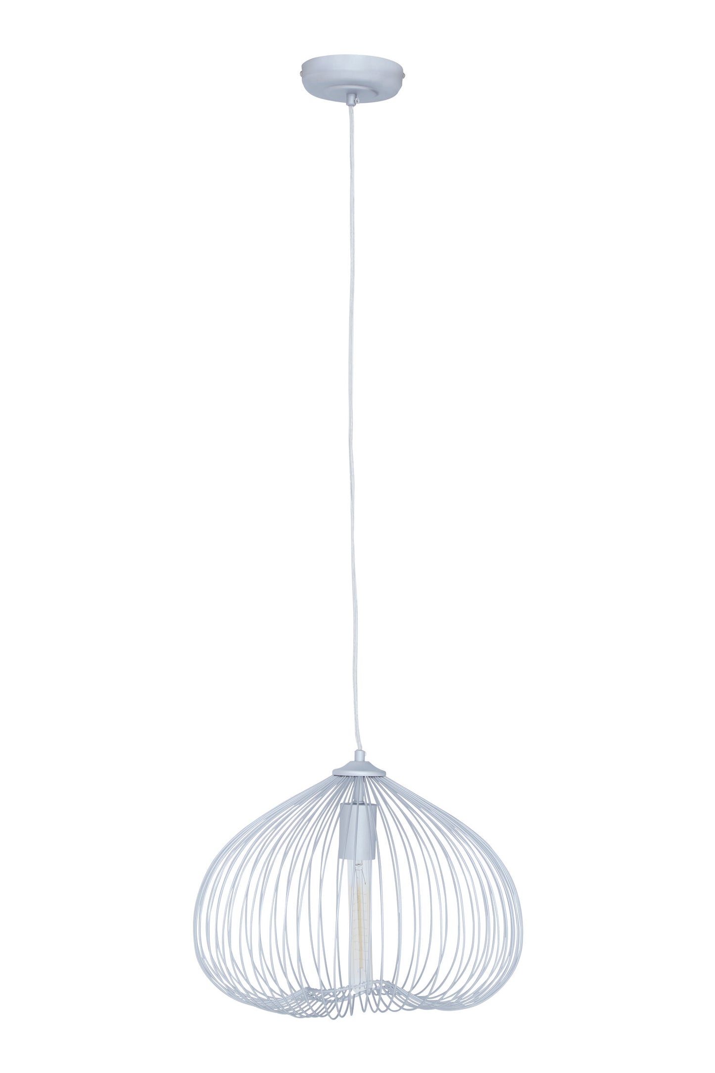 Industrial Silver Metal 1 Bulb Pendant Light
