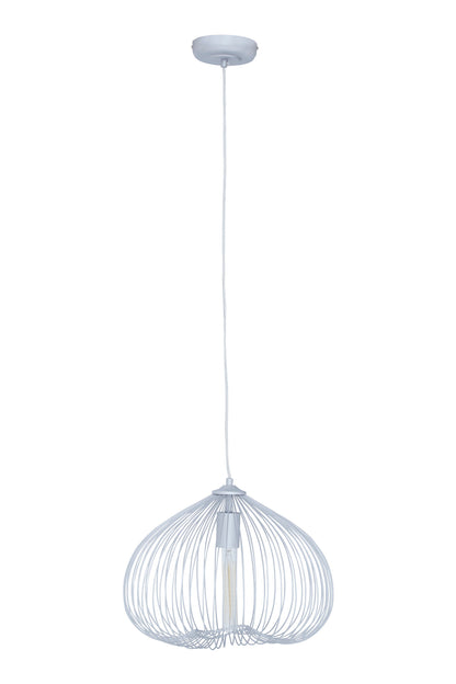 Industrial Silver Metal 1 Bulb Pendant Light