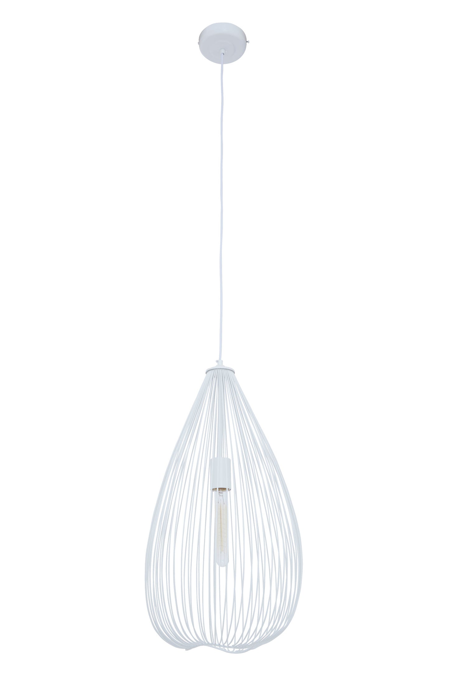 Industrial White Metal Teardrop Pendant Light | Bali & Blue