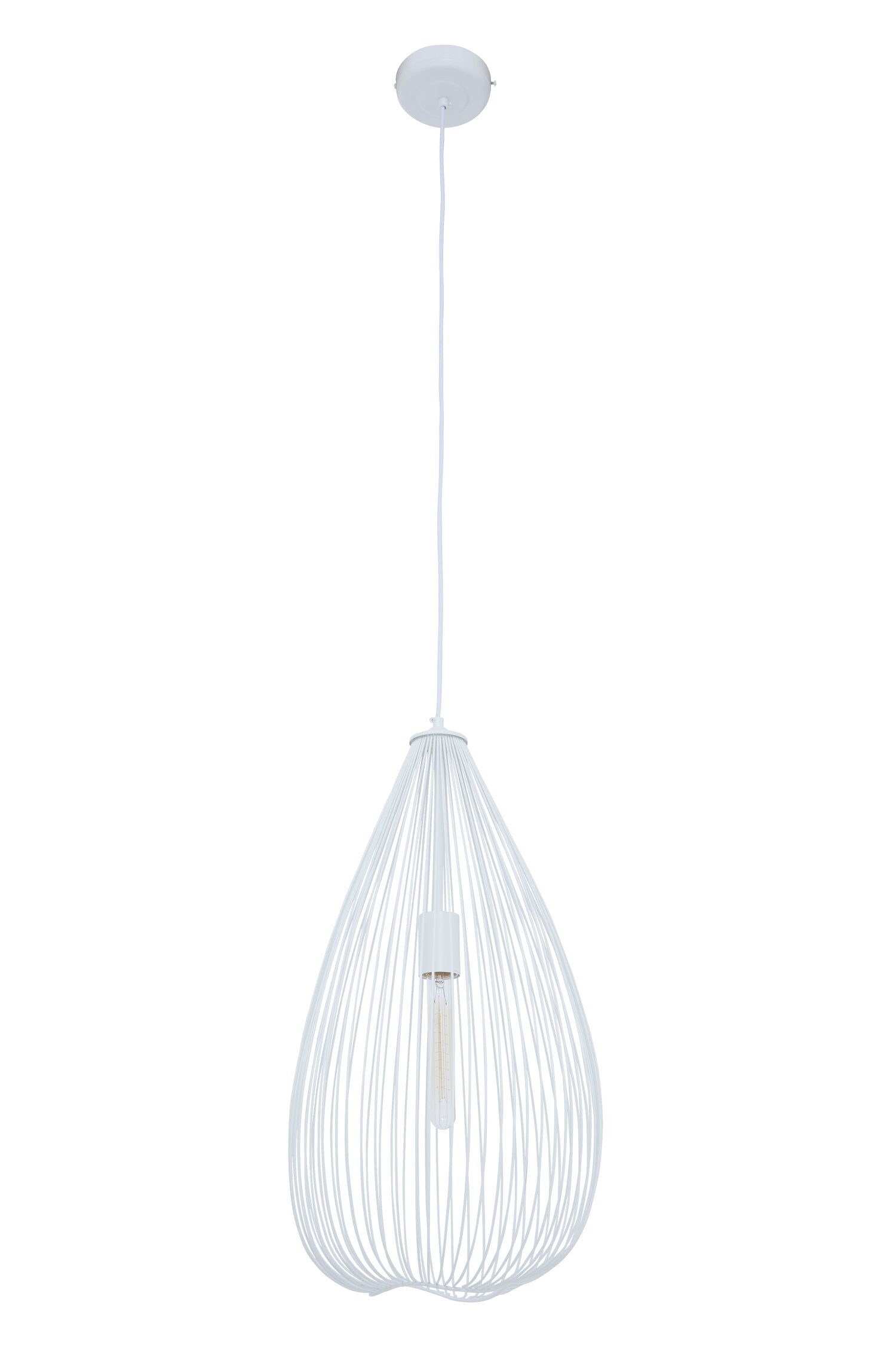 Industrial White Metal Teardrop Pendant Light | Bali & Blue