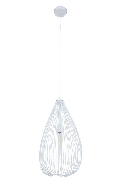 Industrial White Metal Teardrop Pendant Light | Bali & Blue