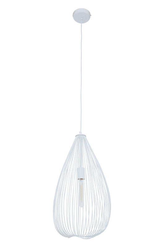 Industrial White Metal Teardrop Pendant Light | Bali & Blue