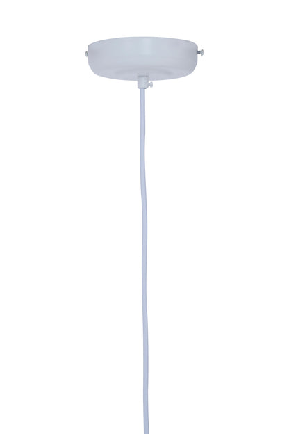 Industrial White Metal Teardrop Pendant Light