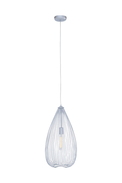Industrial Silver Metal Teardrop Pendant Light