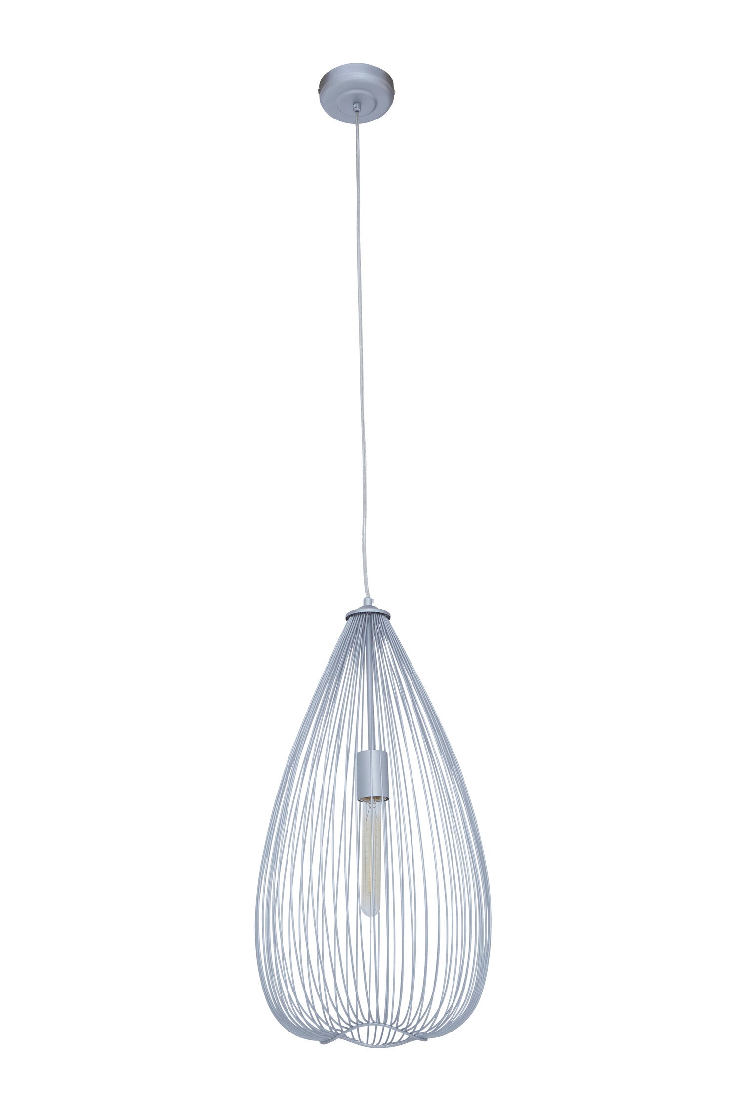 Industrial Silver Metal Teardrop Pendant Light | Bali & Blue