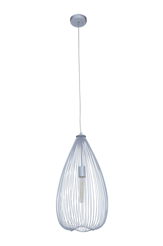 Industrial Silver Metal Teardrop Pendant Light | Bali & Blue