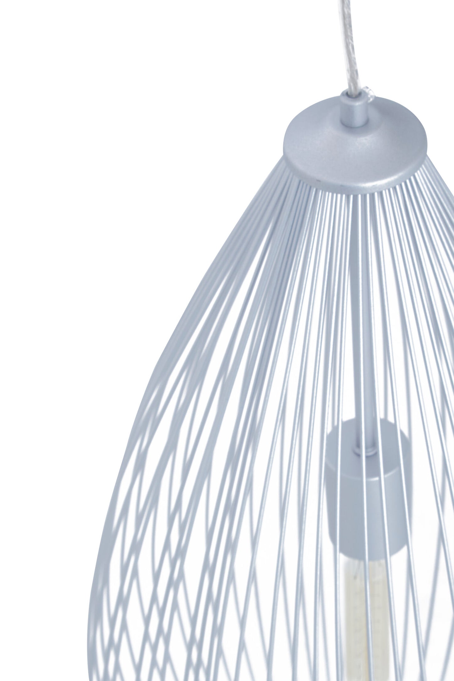 Industrial Silver Metal Teardrop Pendant Light