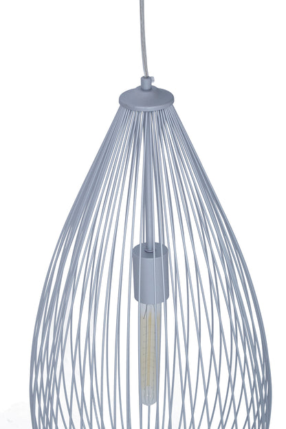 Industrial Silver Metal Teardrop Pendant Light