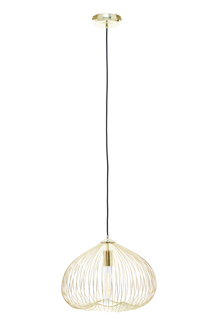 Industrial Gold Metal 1 Bulb Pendant Light | Bali & Blue
