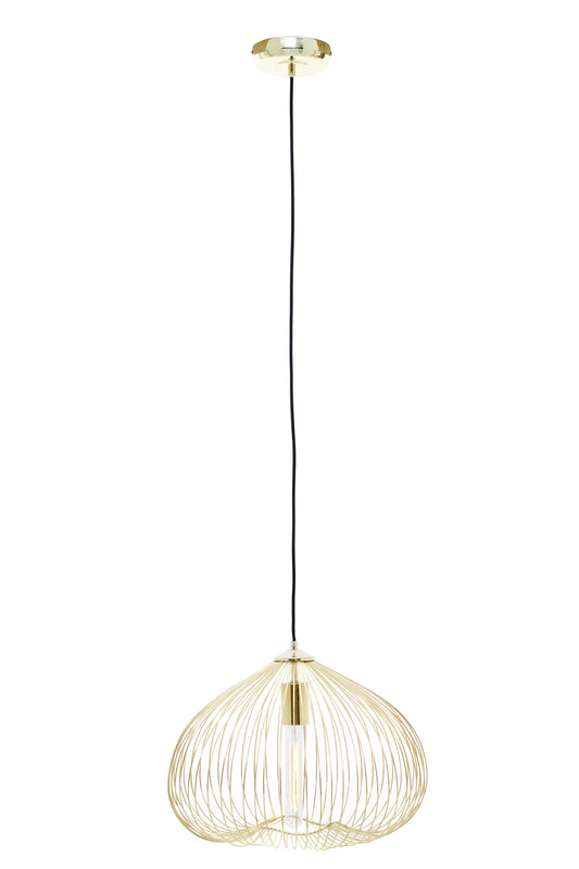 Industrial Gold Metal 1 Bulb Pendant Light | Bali & Blue