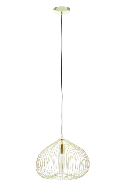 Industrial Gold Metal 1 Bulb Pendant Light