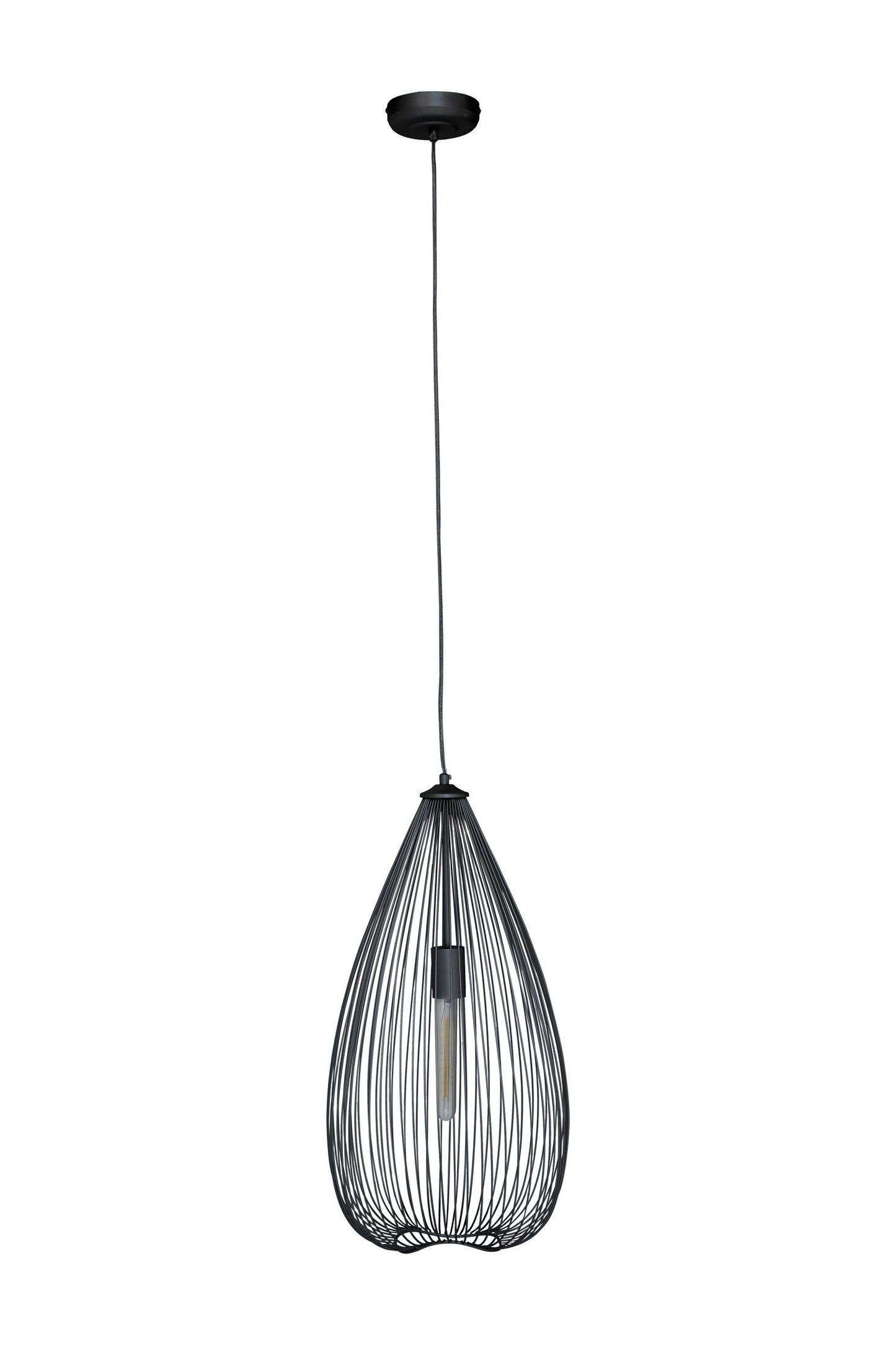 Industrial Black Metal Teardrop Pendant Light