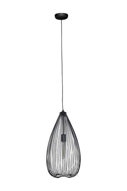 Industrial Black Metal Teardrop Pendant Light