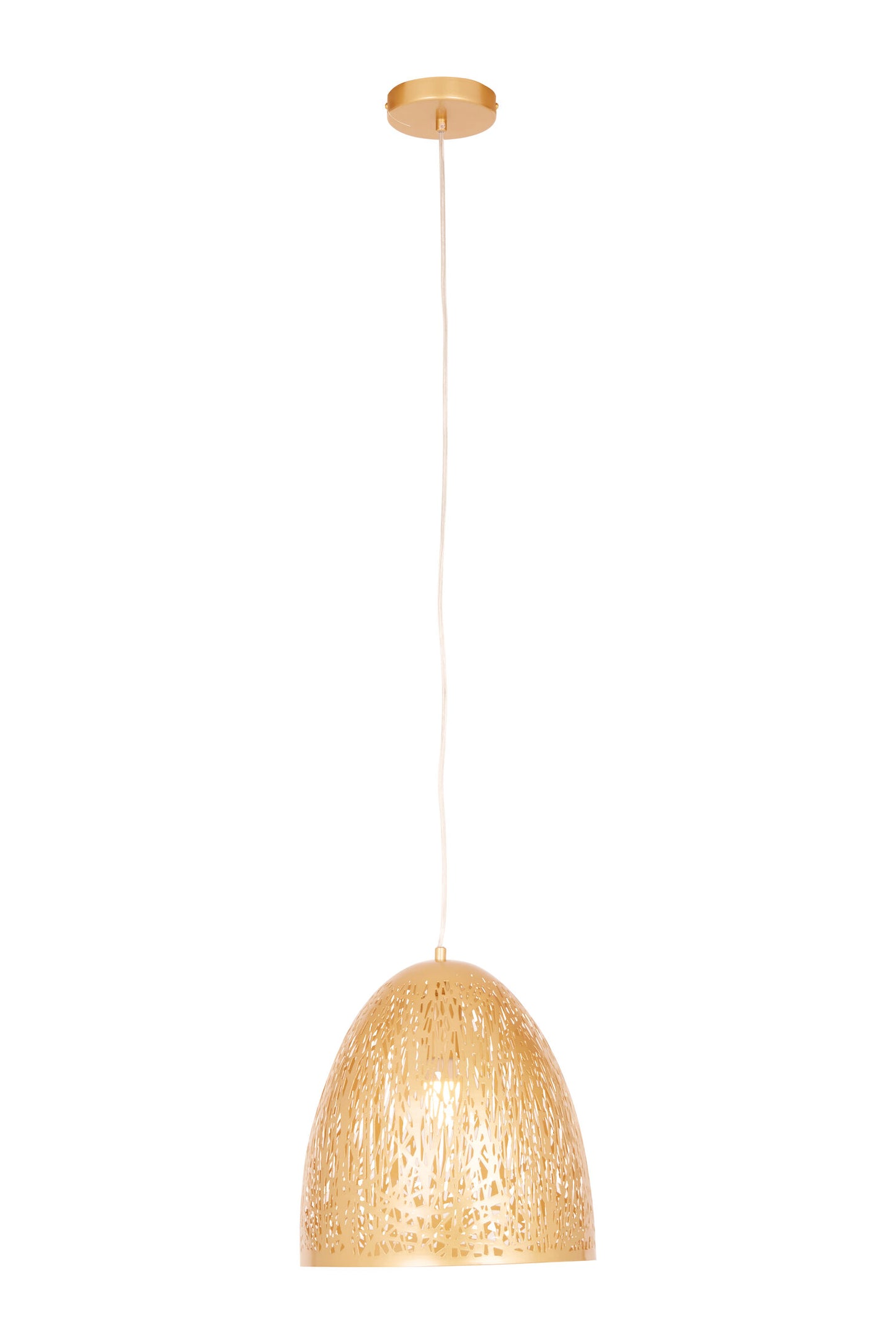 Channing Small Gold Filigree Industrial Pendant Light | Bali & Blue