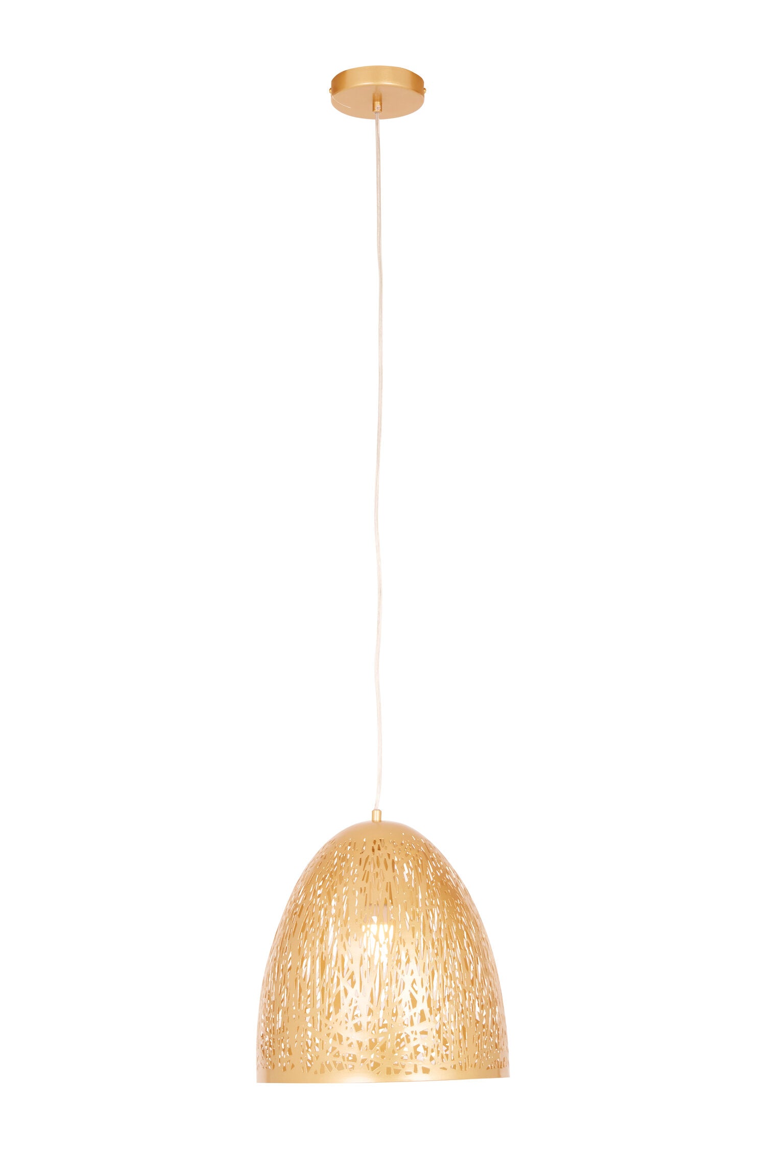 Channing Small Gold Filigree Industrial Pendant Light | Bali & Blue