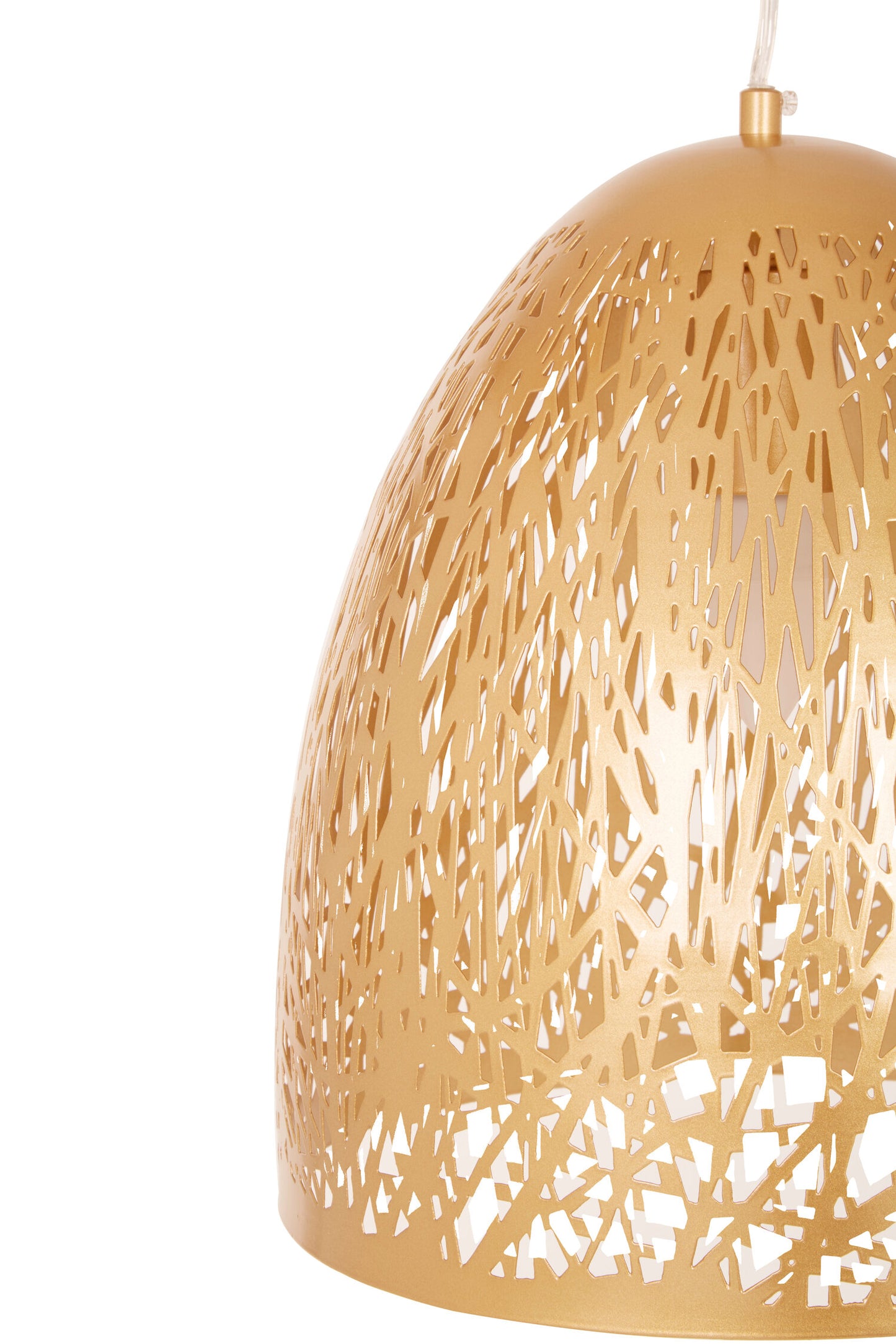 Channing Small Gold Filigree Industrial Pendant Light