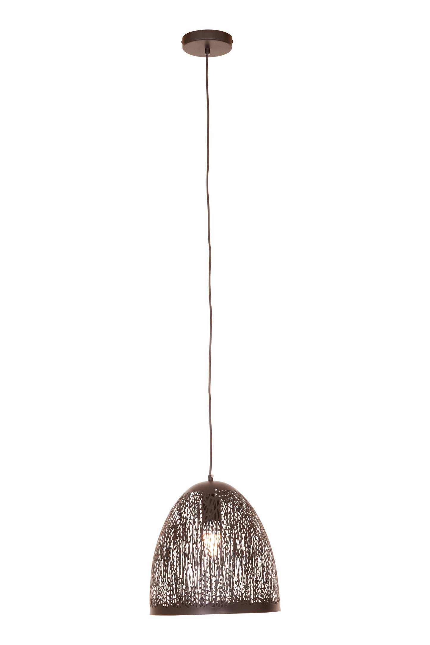 Channing Small Black Filigree Industrial Pendant Light | Bali & Blue
